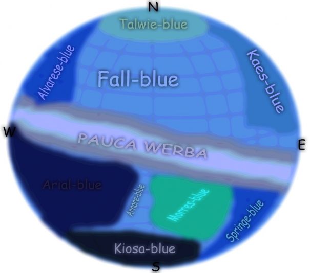 Внешнее представление вселенной Намилас и Его моря, с расположением.